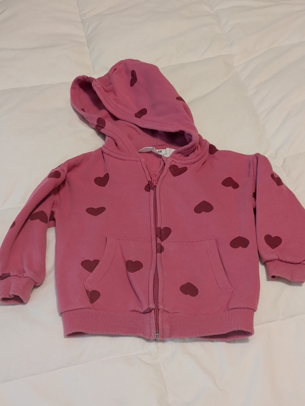 H&M Pink Heart Zip Hoodie for Kids